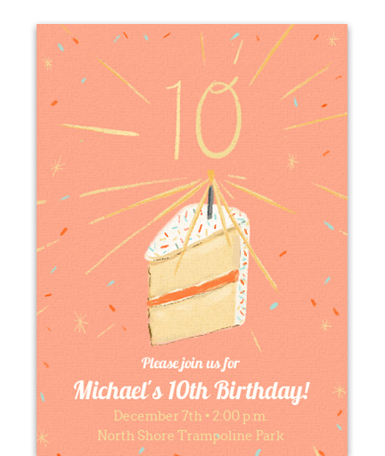 Birthday Candle 10 Online Invitation