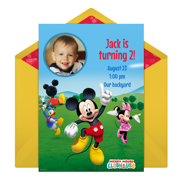 disney mickey mouse online photo invitation