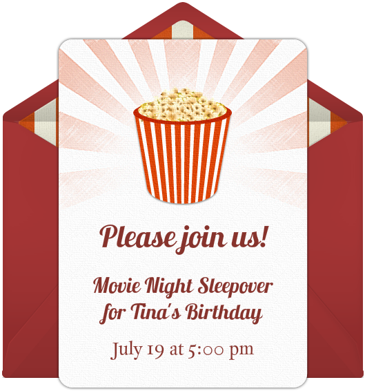 free online invitation slumber party sleepover birthday