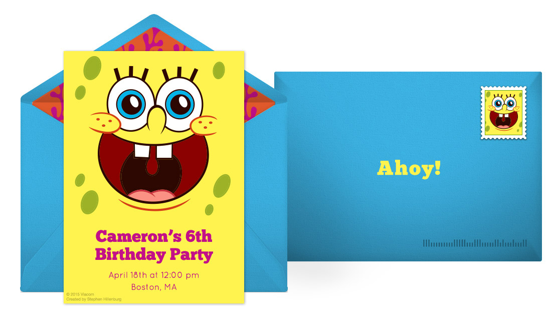 free SpongeBob online invitation