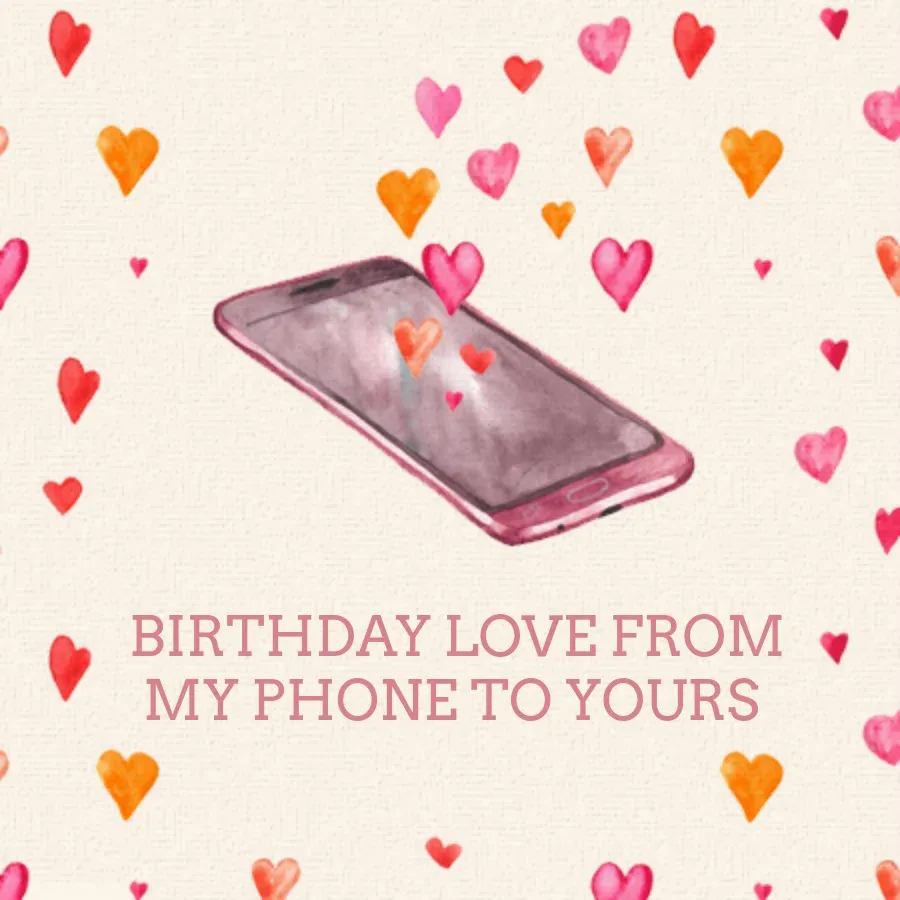 Phone Hearts card front