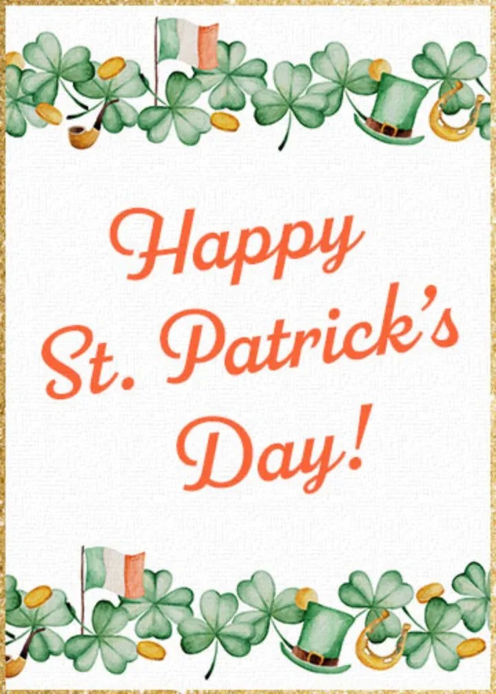 Watercolor St. Patrick's Day card front