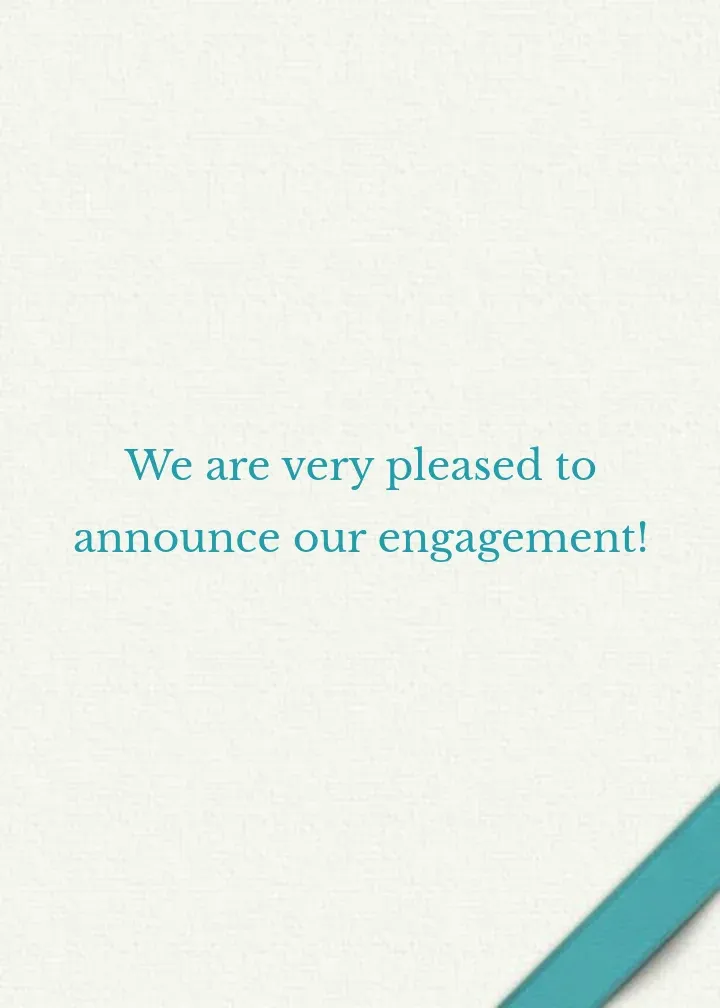 Engagement Photo Teal Bow card inside right