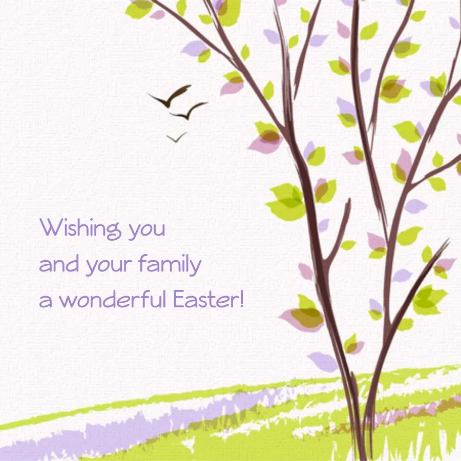 Easter Watercolor Floral card front