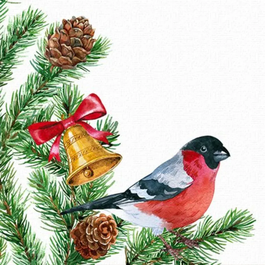 Pretty Holiday Bells card inside left