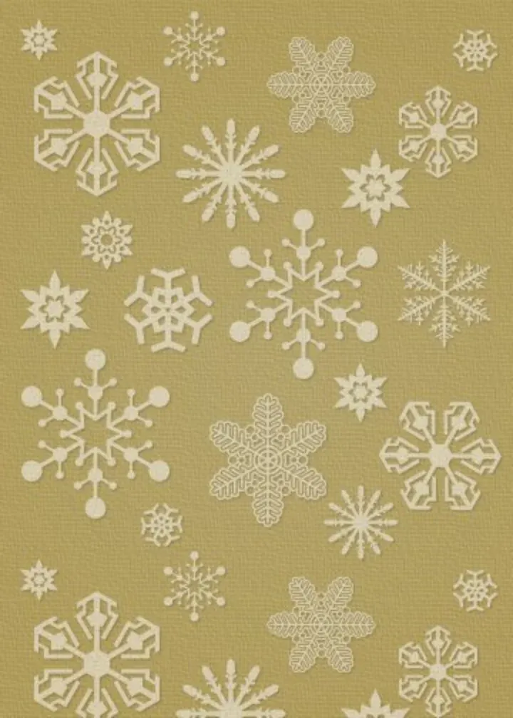 Golden Snowflake card inside left