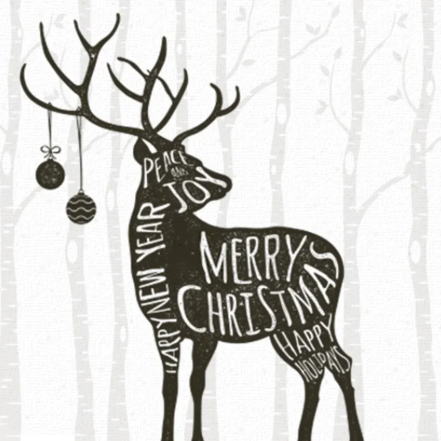 Snowy Forest Reindeer card front