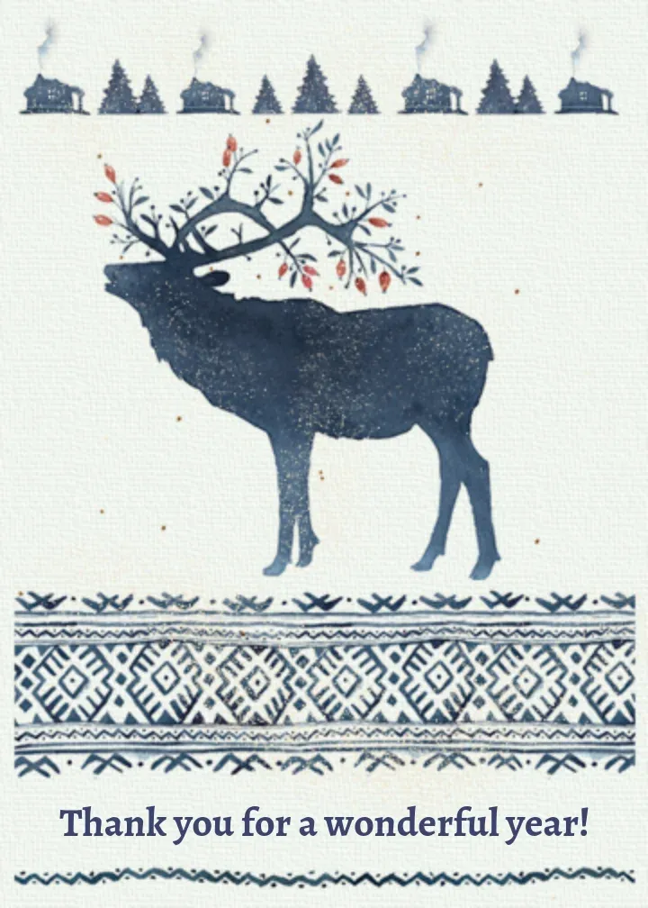Vintage Reindeer card front