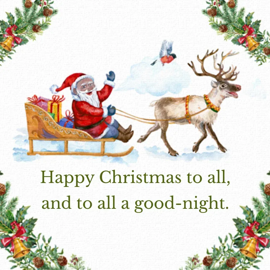 Christmas Santa's Sleigh card front