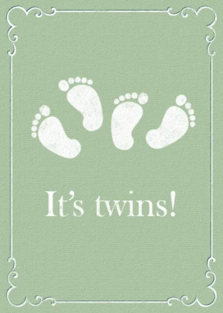 Baby Twins Feet card front