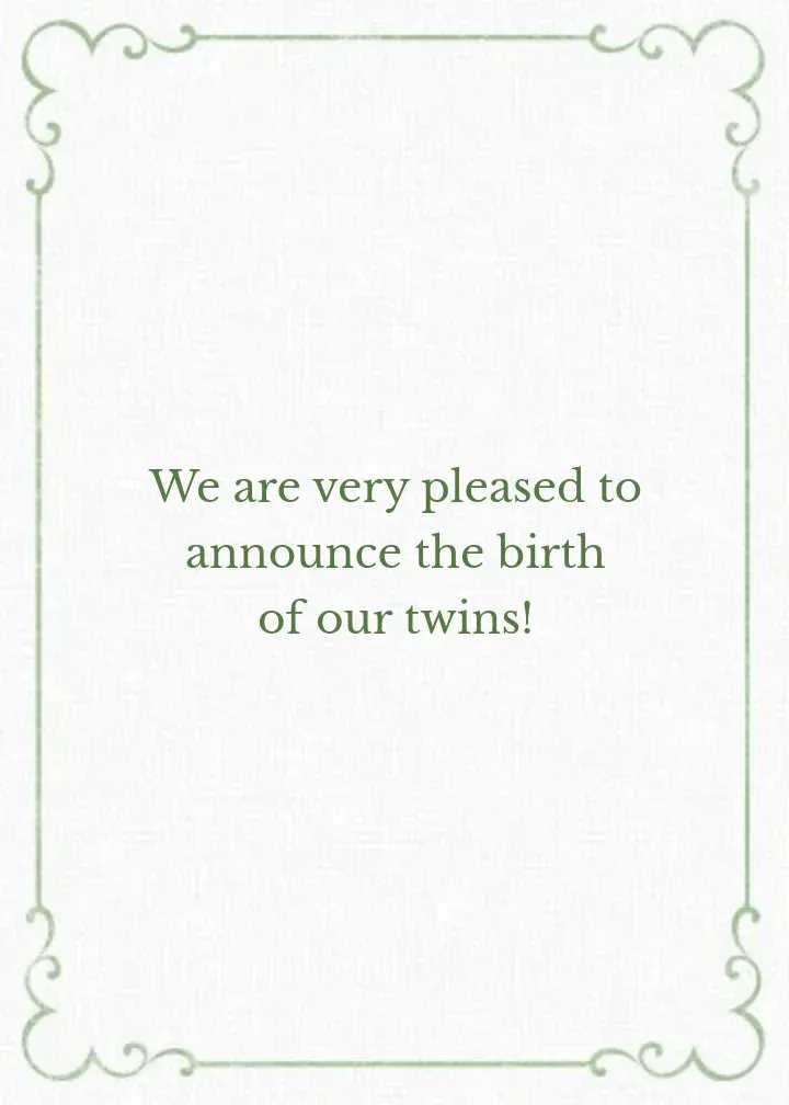 Baby Twins Feet card inside right