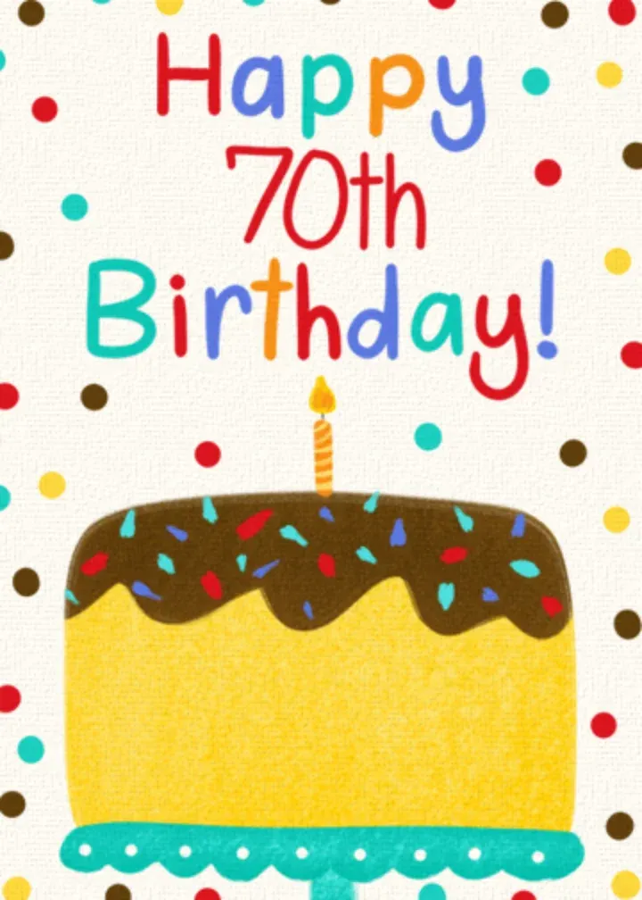 Milestone Birthday Cake 70th card front