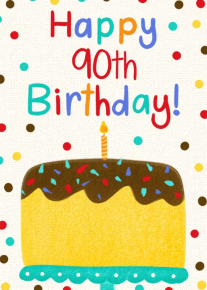 Milestone Birthday Cake 90th card front
