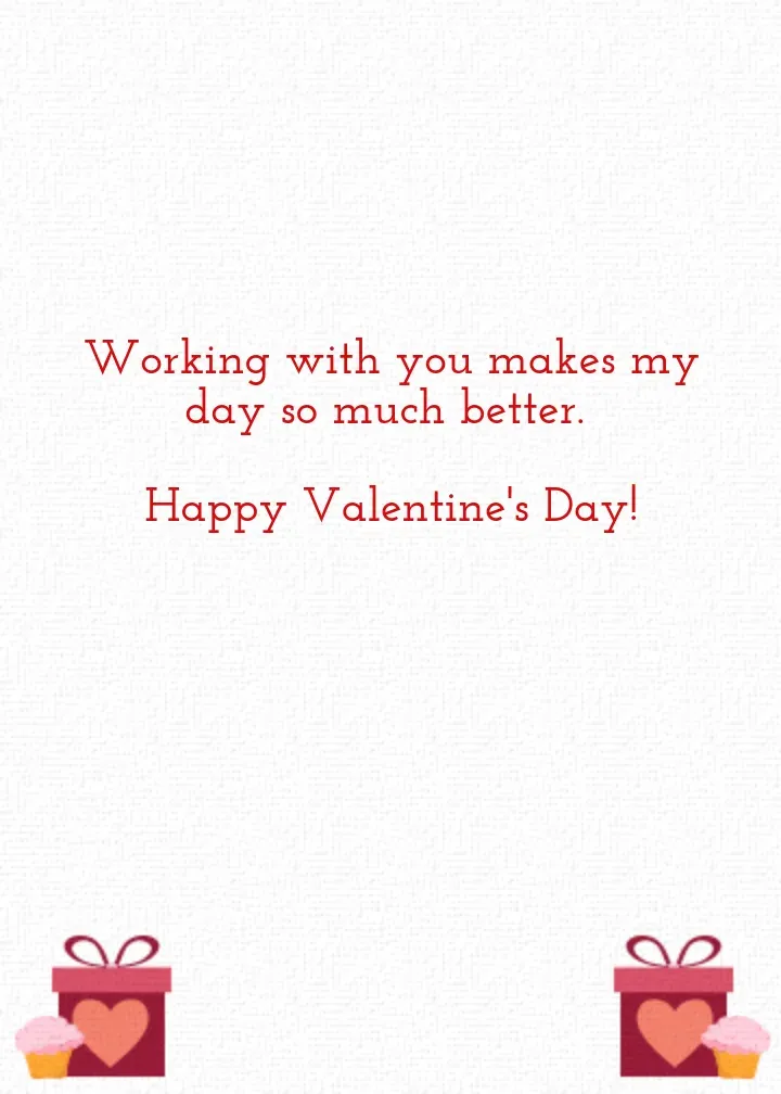 Co-Worker Valentine card inside right