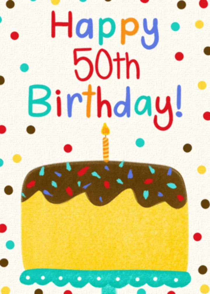 Milestone Birthday Cake 50th card front