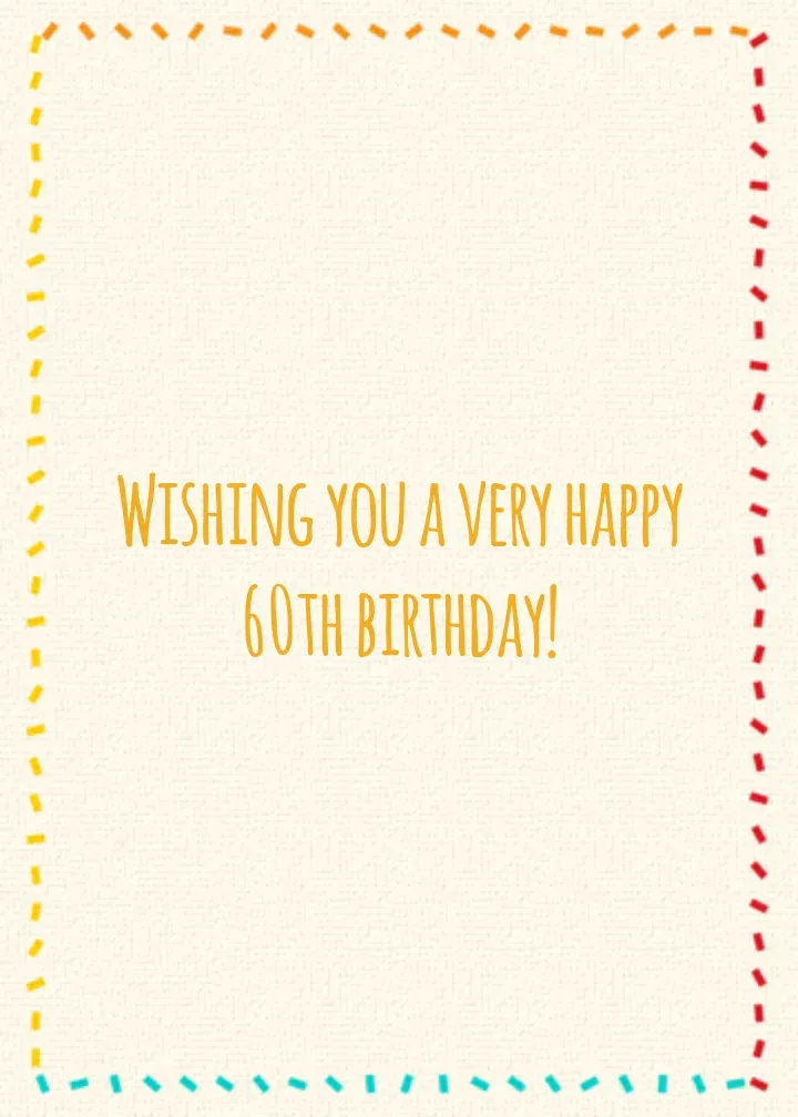 Milestone Birthday Cake 60th card inside right