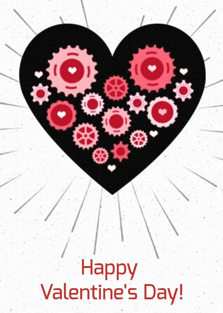 Gearhead Valentine card front