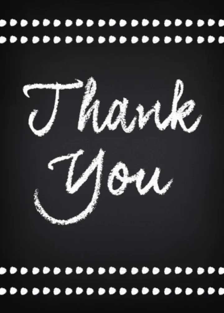 Chalkboard Thank You card front