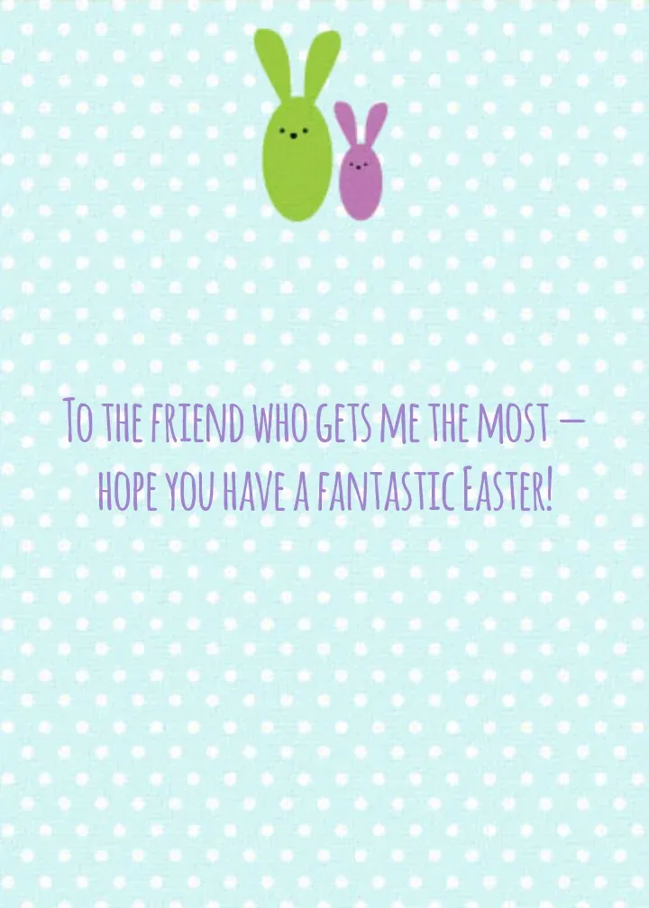 Bunny Friends card inside right