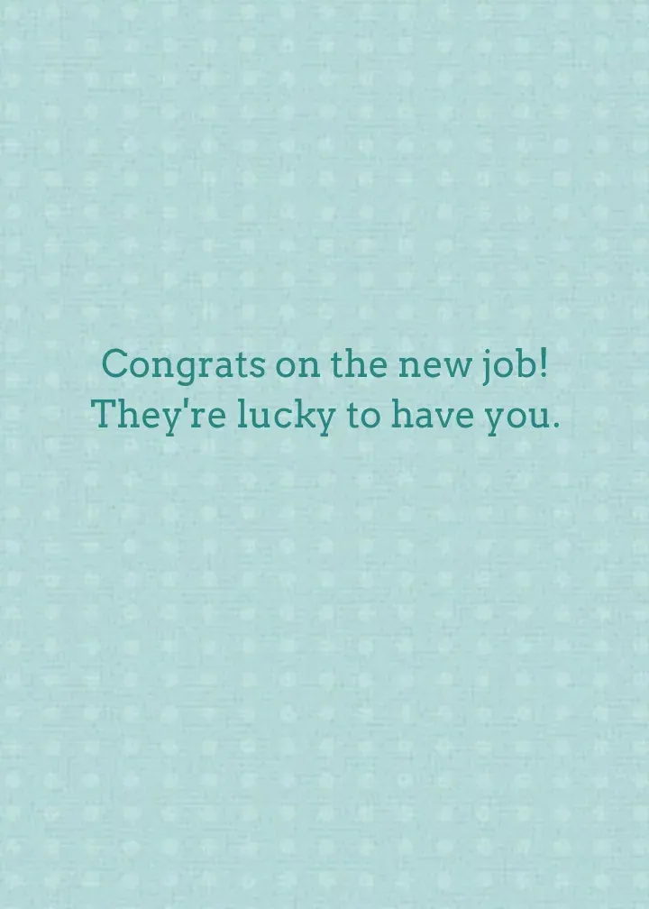 New Job Congrats card inside right