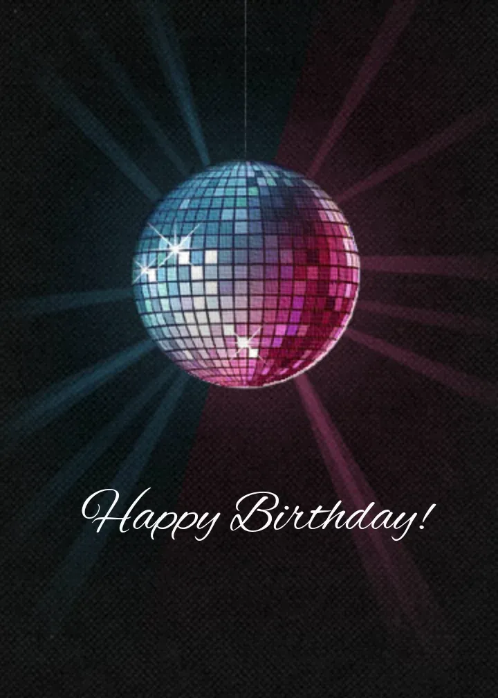 Birthday Disco Ball card front