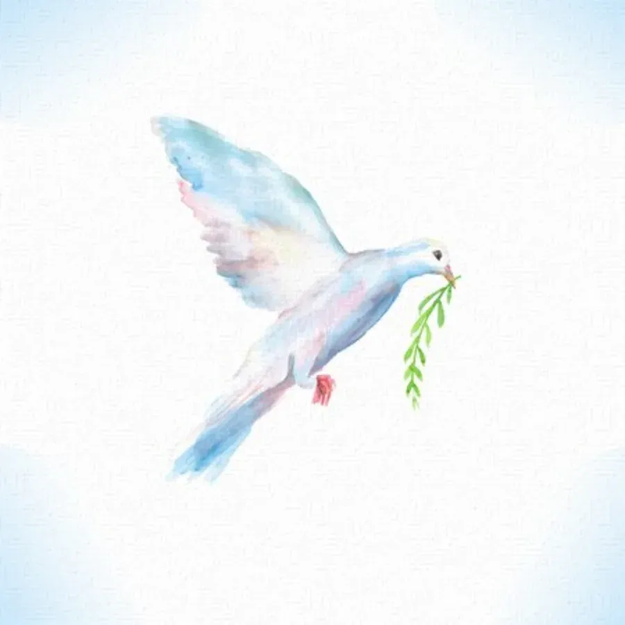 Passover Dove card inside left