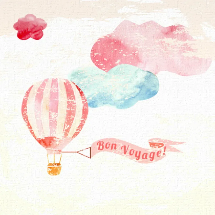 Bon Voyage Balloon card front