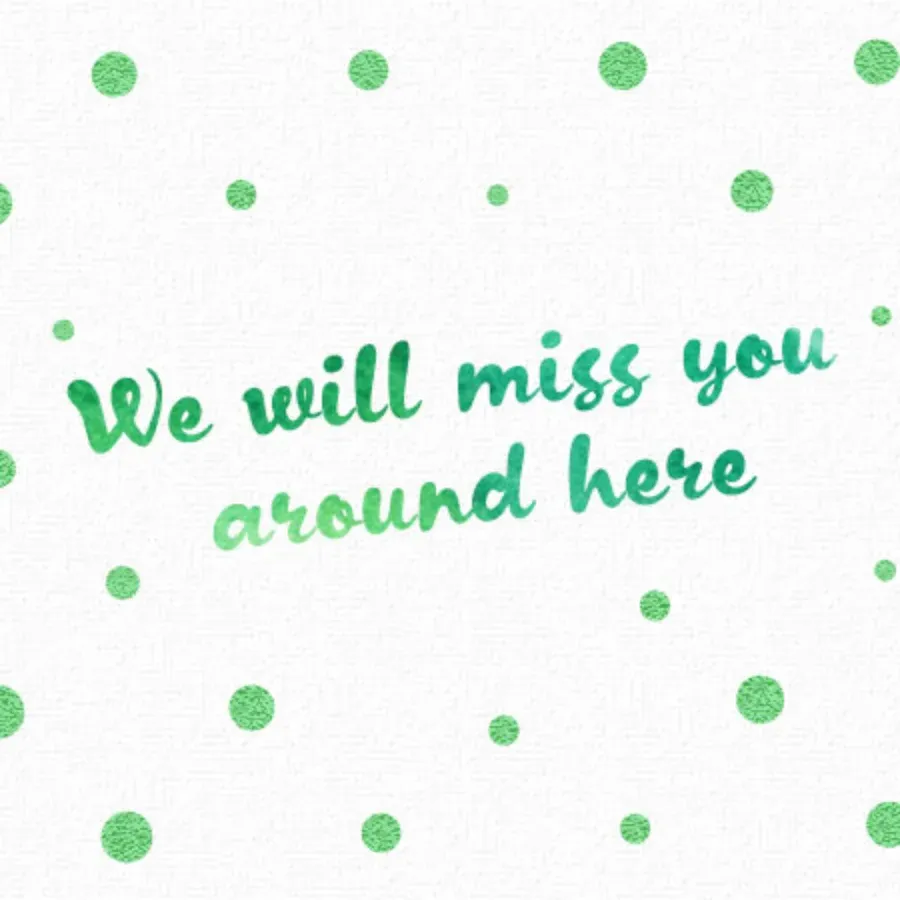 We'll Miss You card front