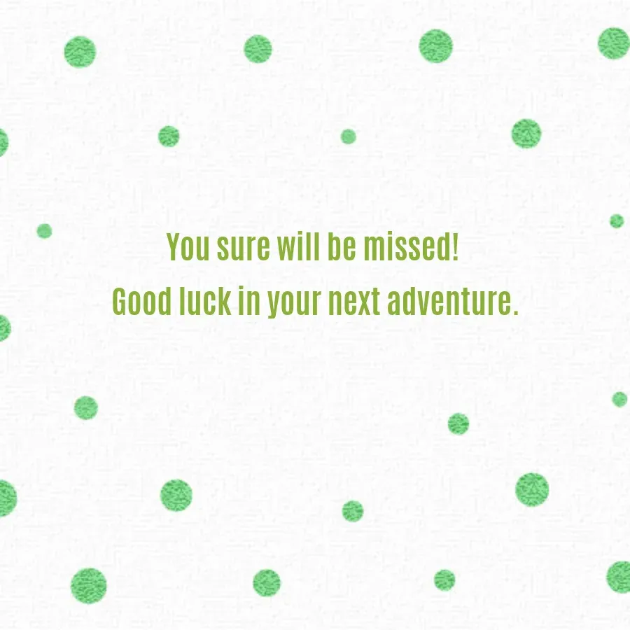 We'll Miss You card inside right