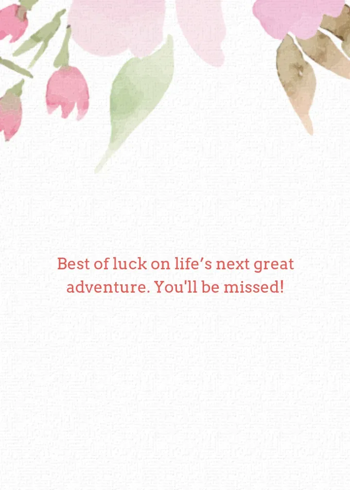 Wishing You All The Best! card inside right