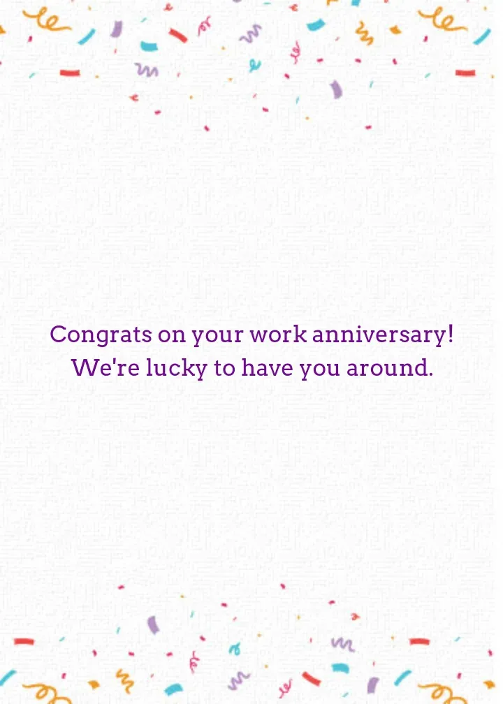 Work Celebrate card inside right