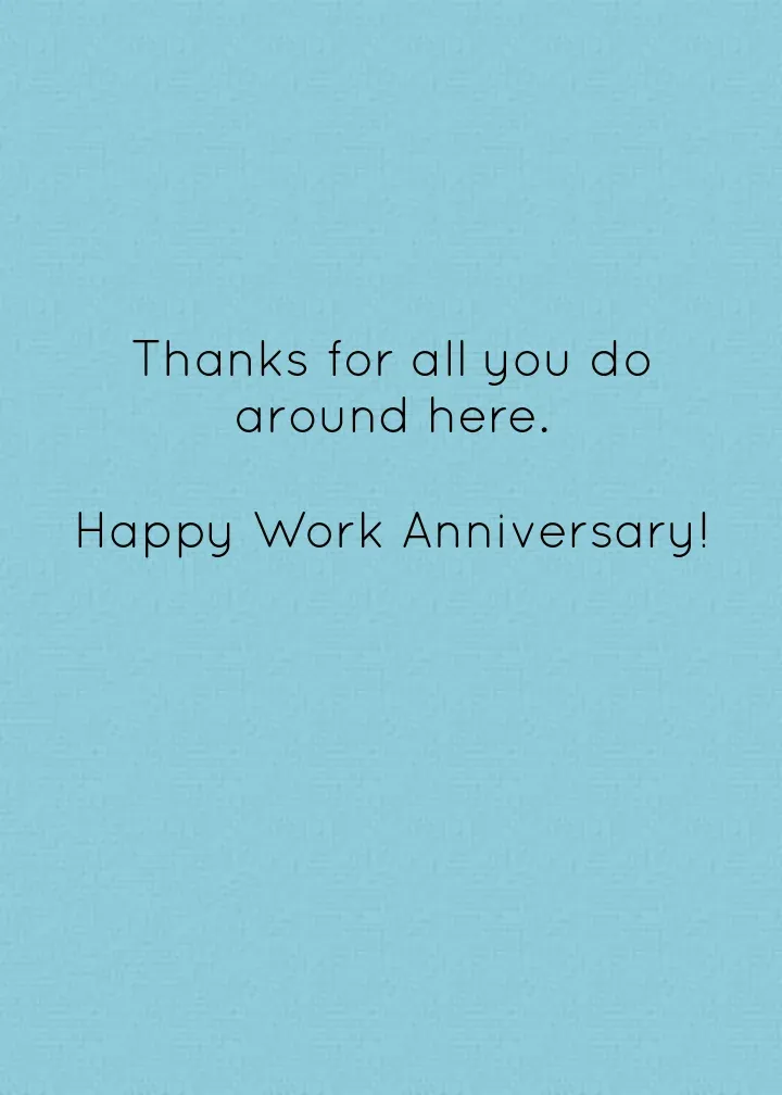 Storefront Work Anniversary card inside right