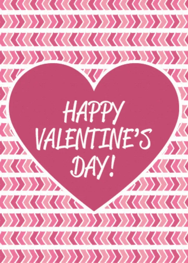 Chevron Valentine card front