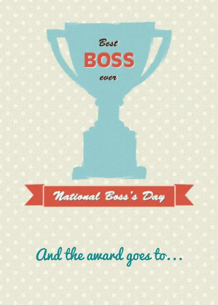 Best Boss Award card front