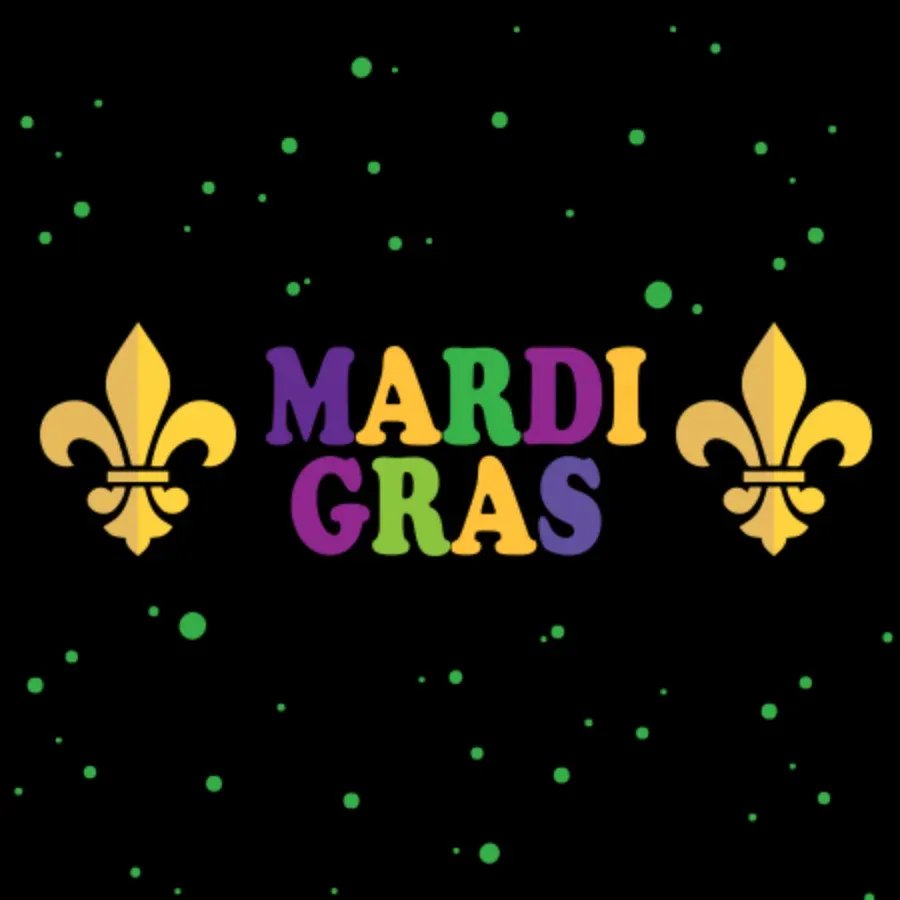 Mardi Gras Fleur de Lis card front