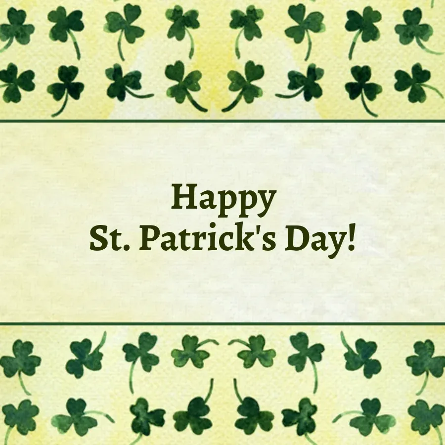 St. Patrick's Day Clover card front