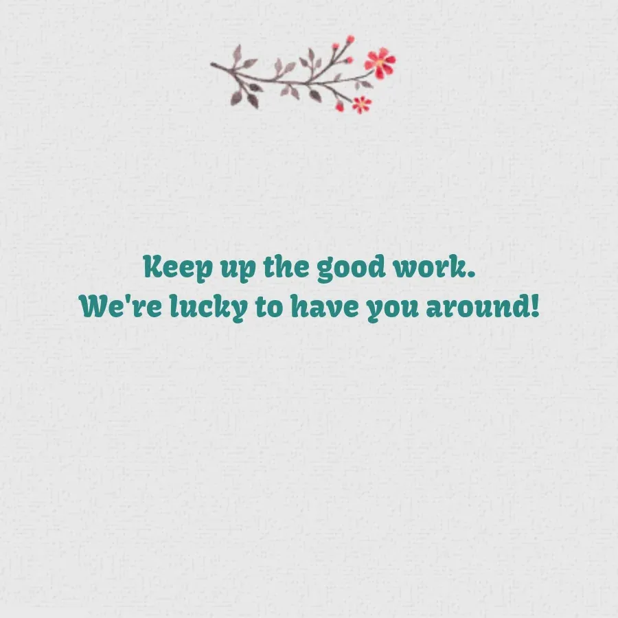 You're Doing A Great Job card inside right