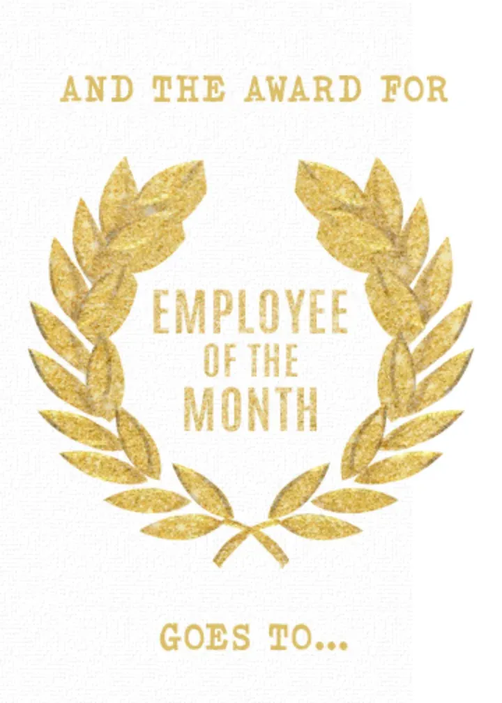 Employee of the Month card front