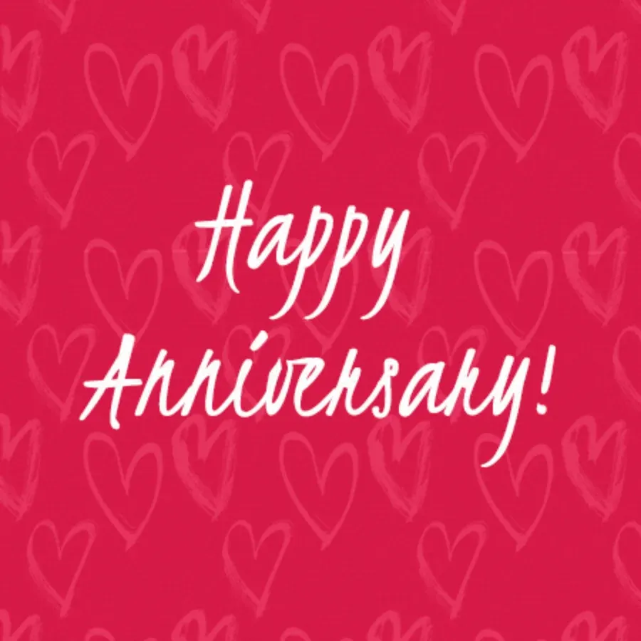 Anniversary Pink Hearts card front