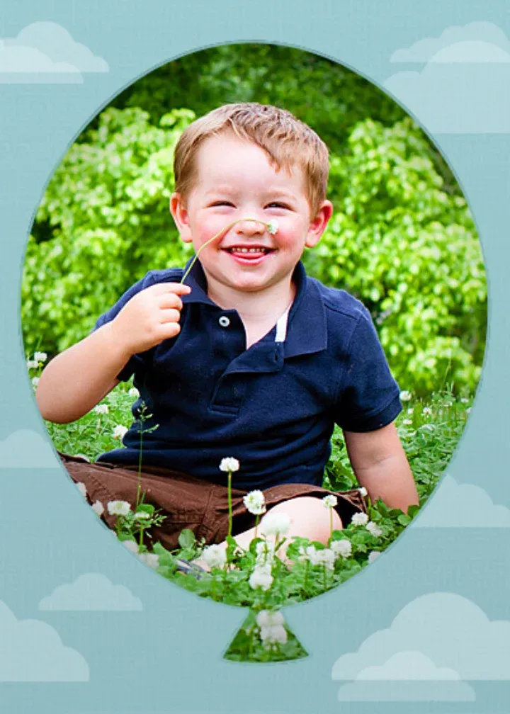 Kids Birthday Balloon Photo card front