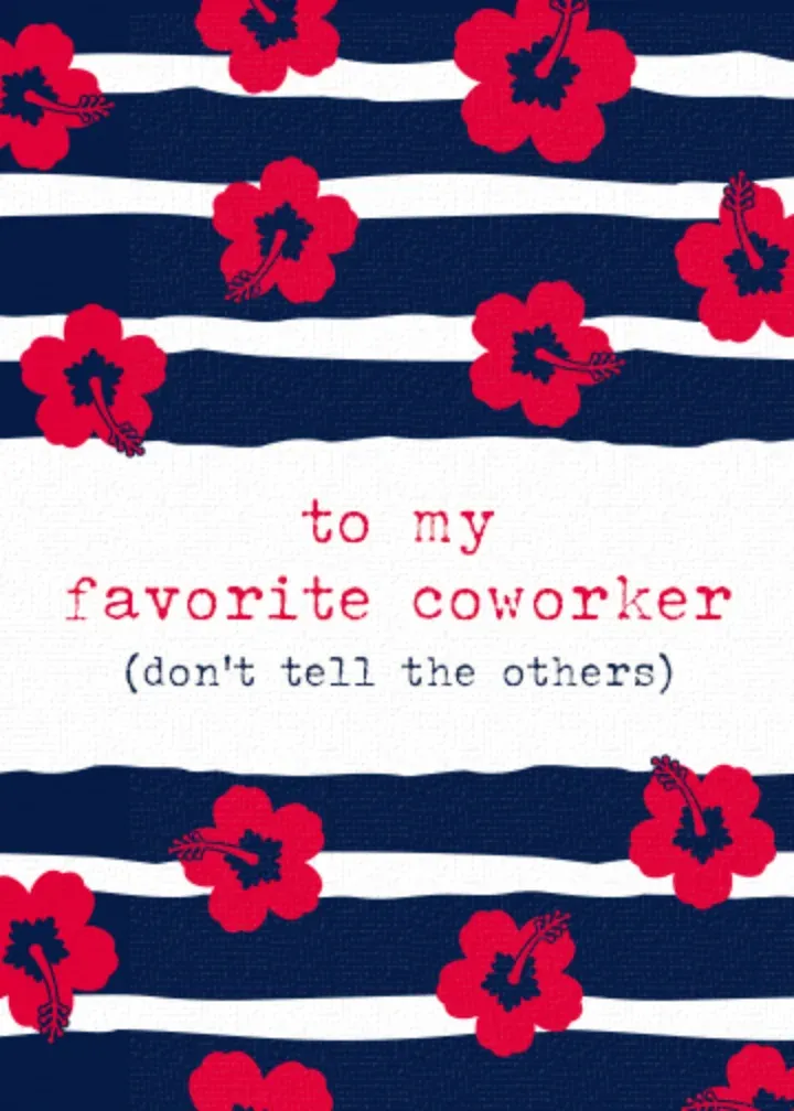 To My Favorite Coworker card front