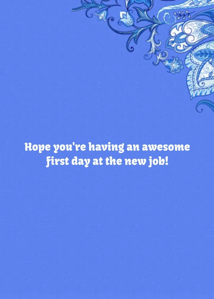 Happy First Day on the Job! card inside right