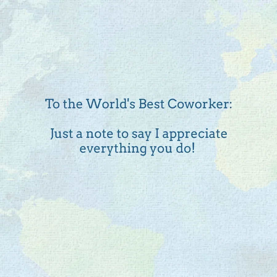 Best Coworker in the World card inside right
