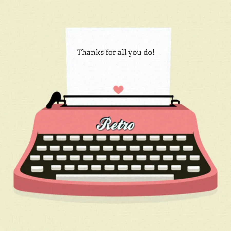 Employee Typewriter card front