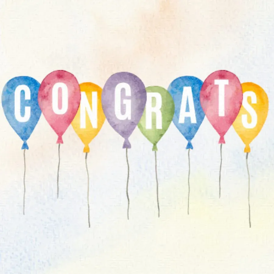New Job Congrats Balloons card front