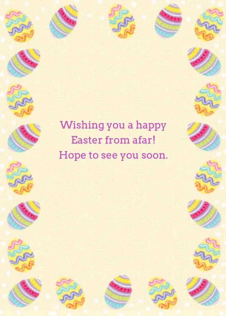 Happy Easter From Afar card inside right