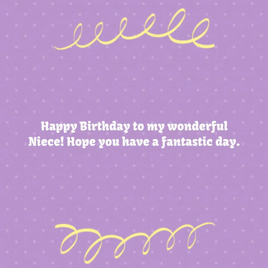 Happy Birthday to My Niece card inside right