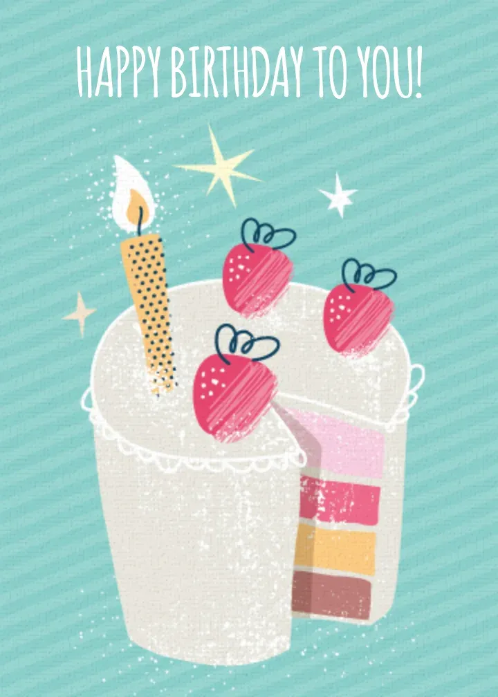 Birthday Cake Sparkle card front