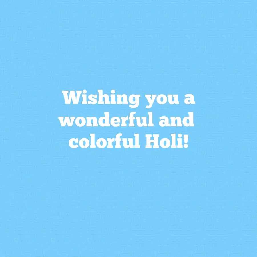 Bright Holi Wishes card inside right