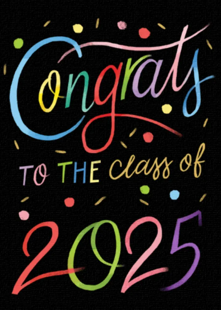 Congrats to the Class of 2025 card front